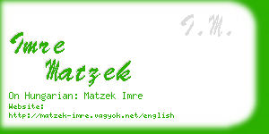 imre matzek business card